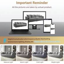 104.3" Plush Corduroy 4-Seat Sofa Modern Comfy Upholstered Sofa Cloud Couch Deep Seat Couches With Soft Pillows Convertible Deep Seat Sofa Lounge Chair For Living Room Bedroom Apartment Office
