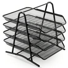Piorlado Mesh Desk Organiser 4 Tier Letter Tray Organizer Office Desktop Document Paper File Storage Mesh Filling Collection For Home &Office Use,Back To School,School Supplies