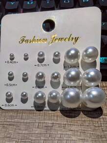 12 paar parelkralen en strass oorbellen set, eenvoudige dagelijkse oorbelcombinatieset, mix & match