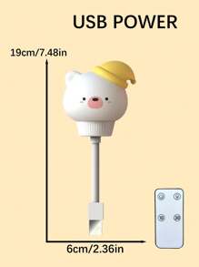 1 个 USB 猫夜灯，遥控猫夜灯 LED，带遥控器，便携可爱幼儿园床边夜灯，适用于婴儿卧室和客厅