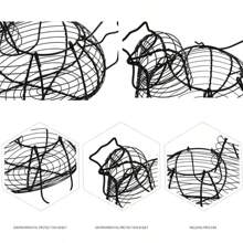 Cesta de almacenamiento de huevos de Arte de hierro, soporte para huevos en forma de pollo, contenedor para verduras y frutas, organizador para el hogar JZC0 - Negro - Ver 3