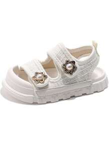 1 Pair Kids' Fashion Sports Sandals, Boys And Girls Casual Sneakers For Indoor & Outdoor, Beach, School, Lightweight Anti-Slip Breathable Running Shoes, Close-Toe Design - White - View 8