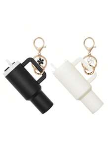 Juego de 1/2/3/5/8 piezas de llavero con mini vaso, lindos encantos con vaso para mujer para bolso, mochila, botella de agua mini - Estilo callejero, multicolor, accesorios del llavero, encantos para bolsos, vasos, 5/3/2/1 llaveros, accesorios para bolsos, encantos para bolsos de mano, caja de almacenamiento de lápiz labial, accesorios para bolsos, llavero de mini vaso, llavero de mini vaso para llavero o bálsamo labial, llavero lindo de vaso