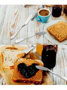 1/2/4pcs Stainless Steel Korean Style Butter Knife, Jam Spreader, Peanut Butter Knives For Toast, Bread, Cream