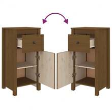 Buffet marron miel 40x35x80 cm bois de pin massif