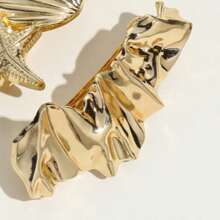 1pc Elegant Geometric Shell Design Vintage Gold-Tone Metal Hair Clip