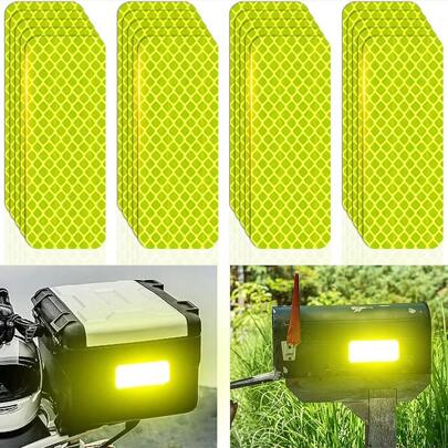 10pcs Reflective Stickers, Super Reflective, Suitable For Reflective Belts Of Cars, Trailers, Trucks, Bicycles, Motorcycles, Outdoor Waterproof Reflective Stickers, Outdoor Cycling, Bicycle Decoration
