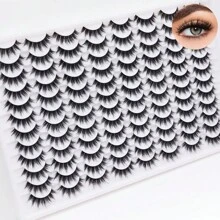 48 Pairs Of Ultra Large Capacity False Eyelashes In One Piece, Complete False Eyelashes, Full Eyelashes, Fluffy, Curled, Thick, Soft False Eyelashes, Naturally Messy False Eyelashes, Convenient And Comfortable To Wear, Not Eye-Catching, Suitable For All Eye Types, Large Capacity Set, Usable For A Long Time, Essential For Makeup, Eyelashes - lông mi mềm mại - Xem 3