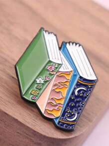 1 件有趣的阅读爱好者幻想书徽章别针，背包帽可爱别针，读者爱好者的最佳选择，新奇徽章可增强魅力和优雅，是节日期间送给朋友的完美配饰小礼物 - 書 - 查看 3