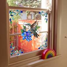 1 件可移除彩色静电玻璃贴纸，家居/窗户装饰，防撞礼物生日毕业房间装饰家居装饰墙壁装饰浴室装饰卧室装饰房间装饰用品客厅装饰家居装饰客厅墙壁艺术墙纸贴纸 - 彩色 - 查看 8