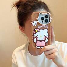 Sanrio Étui de protection pour téléphone Sanrio Hello chat Chat autorisé pour les sports, modèle 2025, conception mignonne et pleine couverture antichoc. Design nœud adorable et populaire pour fille.