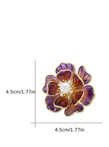 Broche de flor de peonía esmaltada con estilo retro, accesorio de flor de perla sintética de alta gama, apto para fiestas, cumpleaños, Navidad, San Valentín, Día de Acción de Gracias, mamá, madre, Día de la Madre, regalo