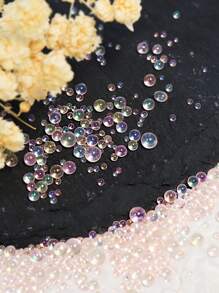 1 pièce Perles de verre Aurora, matériau de remplissage en résine époxy, perles à bulles de tailles mélangées pour moulage, matériau de remplissage en silicone, fournitures artisanales DIY, fournitures pour la fabrication de bijoux