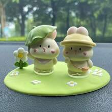 1pc Cute Cartoon Rabbit Figurine, Creative Home Office Decor Gifts Birthday Graduation