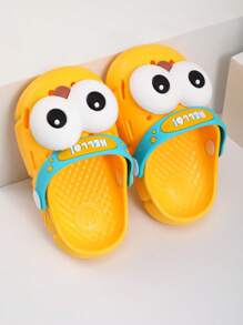Kids' Hollow Out Sandals, Big Children Toddler Beach Slippers Outdoor Sports Traveling Holiday Street Snap Fashion Baby Flip Flops Summer, Boys Girls Indoor Bathroom Soft Bottom Anti-Slip Cartoon Slippers