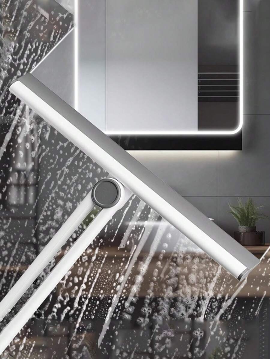 4件装家用多功能刮窗器浴室台面刮水器卫生间可旋转折叠玻璃窗户刮板刮板清洁家用擦玻璃窗户镜子台面刮板新款刮刀，不留水渍（2蓝色+2米色）返校 - 彩色 - 查看 1