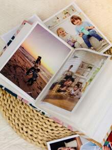 1pc 4R 6 Inch 100 Pages Heart Pattern Cloth Photo Album, Preserves Your Cherished Memories,Back To School,School Supplies - Multicolor - View 8