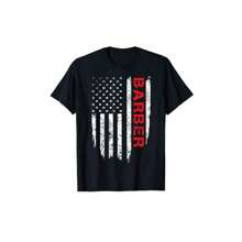Woman's Vintage An Flag Barber July 4th Patriotic T-Shirt, 100% Cotton Single Side Printed T-Shirt, Casual T-Shirt For Men And Women, Valentine's Day Gift, Black Short Sleeve
