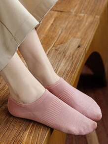 5/12 pares de calcetines multicolor para mujer, de unicolor, con cintura elástica, antideslizantes, de tejido de punto transpirable, estilo náutico de moda y universitario, calcetines invisibles, versátiles para primavera/verano, hogar, viajes, deporte, regalo para fiestas (sin tarjeta de papel)