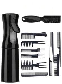 12件套专业理发工具套装 - 理发器清洁刷、耐热造型梳、男士尼龙鬃毛胡须刷 - 沙龙级理发配件套装，适合所有发质 - 彩色 - 查看 13