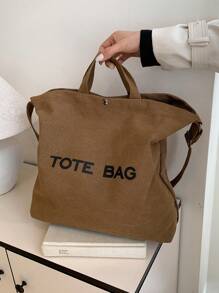 女士大容量托特包，时尚字母印花帆布手提包，妈妈通勤单肩包。简约轻便大容量女士单肩托特包，大学生书包，复古肩带托特包。新款时尚纯色简约托特包，大容量公文包，适合上班上学，百搭优雅