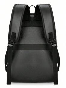 Men's Pu Leather Backpack, Large Capacity Casual Fashion High School University Student Laptop Backpack, Suitable For Teen Summer Casual Outdoor Athletic Or Vacation Travel Or Graduation Gifts Or Birthday Dress Accessories - Multicolor - View 2