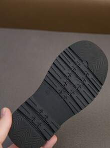 زوج من إكسسوارات أطفال رضع بطان منخفضة ذات أصبع دائري، أحذية جلدية سوداء للأطفال، أحذية كاجوال مسطحة بطراز كلاسيكي، مناسبة للأولاد من عمر 3-6 سنوات للانشطة - الأسود - مشاهدة 9