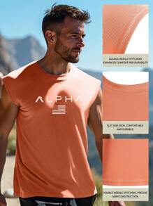 Men Youth Soft Fabric Breathable Quick Drying Pullover Scoop Neck Sleeveless Classic Fit Graphics Printing Outdoor Sport Casual Simple Basic Model Expose Muscles Run Mountaineering Cycling Go Fishing Take A Walk Leisure Vacation Outdoor Sport Spring, Summer, And Autumn Holiday Thanksgiving