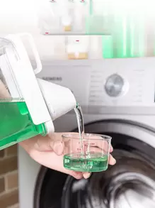 1pc Classic Sealed Laundry Powder Dispenser With Transparent Powder Storage - Plastic, Multiple Sizes (37.2oz/60.87oz/77.77oz), Home Organization Storage Box,Spring,Minimalist,Summer Tops - White - View 6