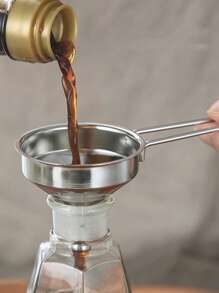 1pc Small Funnels, Stainless Steel Mini Metal Food Funnel, Long Handle Funnel, Perfume Packaging Funnel, Metal Oil Liquid Funnels, Stainless Steel Kitchen Funnel ,With Handle Cooking Funnel, Oil Funnel, Kitchen Funnel, Kitchen Gadgets, It Can Transfer Canned Edible Oil, Juice, Essential Oil, Beans, Salt, Soy Sauce, Red Wine And More,