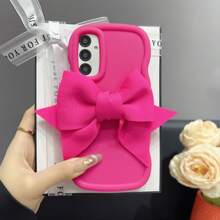 1 件千禧蝴蝶结 + 可调节手链多巴胺马卡龙波浪手机壳,兼容 16/Redmi Note 11 4G/Galaxy A55/Infinix Note 30/ Moto E30 防水防震防摔防刮 - 玫紅 - 查看 2