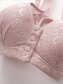 3 Peças Sutiãs Sem Arame Ultramacia de Fechamento Frontal, Roupa Íntima Feminina Respirável