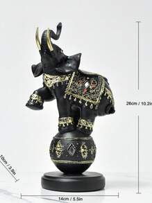 可爱的树脂大象玩球装饰，适合现代家居、橱柜、乔迁礼物、父亲、老师 - 彩色 - 查看 10