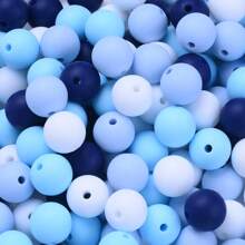 40 peças/Conjunto Contas de Silicone Macias para Fabricação de Chaveiros, Conjunto de 8 Cores, Contas de Silicone de 12mm a Granel, Contas Redondas de Silicone, Contas Distanciadoras Soltas para Chaveiros, Joias, Acessórios de DIY e Artesanato