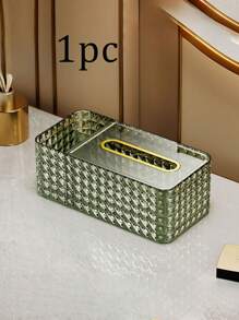 1 szt. Wielofunkcyjny dozownik chusteczek na biurko, plastikowe pudełko do przechowywania chusteczek, organizer na kosmetyki do biżuterii ze wbudowaną sprężyną na chusteczki, pilot zdalnego sterowania, odpowiedni do salonu, gabinetu, stołu jadalnego, sypialni, łazienki, toaletki, biura, niezbędny do organizacji chusteczek i biurka, świetny prezent