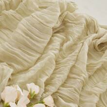 10pcs Rectangular Table Runner, 180*90cm, 300*90cm, 400*90cm, Cheese Cloth Table Runner, Boho Cheesecloth Table Cloth, Transparent Tablecloth, Suitable For Wedding Bride Baby Shower Birthday Or Holiday Party Cake Table Decor, Romantic Banquet Table Decor Chiffon Table Runner For Birthday, Wedding, Party, Holiday Celebration And Baby Shower