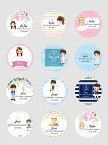 UNICCUT Etiquetas Decorativas Personalizáveis "Meu Primeiro Batismo", Adesivos de Batismo Autoadesivos, Ornamentais, Multifuncionais, Adesivos, Elegantes, Requintados, Alta Qualidade, Desenhos Animados, Coloridos, Fofos, Personalizados, Únicos, Presentes Ideais para Ele, Presentes Ideais para Ela, Ela, Pai, Mãe, Família, Amigos, Filho, Filha, Casa, Essenciais, para Bebê - Multicolorido - Visão 6