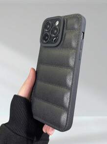 Leather Texture TPU Protective Lens Shock-Proof Phone Case Compatible With Iphone Smartphones, Down Jacket Style