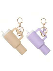 Juego de 1/2/3/5/8 piezas de llavero con mini vaso, lindos encantos con vaso para mujer para bolso, mochila, botella de agua mini - Estilo callejero, multicolor, accesorios del llavero, encantos para bolsos, vasos, 5/3/2/1 llaveros, accesorios para bolsos, encantos para bolsos de mano, caja de almacenamiento de lápiz labial, accesorios para bolsos, llavero de mini vaso, llavero de mini vaso para llavero o bálsamo labial, llavero lindo de vaso