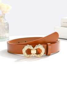 1pc Knitted Twist Double-Ring Decor Fashionable Versatile Women Waist Belt, Suitable For Daily Use