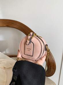 Mini Cute Round Coin Pouch Purse, Fashionable Versatile Crossbody Key Holder Accessories Bag - A - View 9