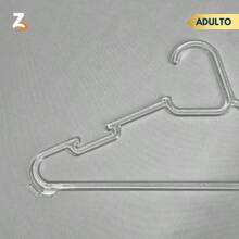 KIT 20 CABIDES CRISTAL Adulto Acrílico Transparente Cabide Reforçado Atacado Organizar Roupas