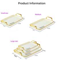 1pc 39cm Luxury Double-Ear Tray, Suitable For Home, Hotel, Restaurant To Hold Teacups, Snacks, Fruits, Desserts, Decors, Water Cups Etc.