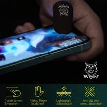 10pcs Carbon Fiber Deer Pattern Mobile Game Finge Gloves, For Pro Gamer Sweatproof Anti-Slip Anti-Sweat Absorbent Sensitive Silky Touch Screen Finger Sleeve Gaming Finger Cots