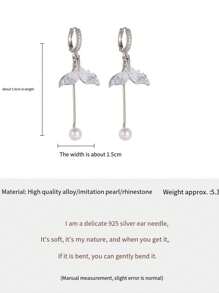 韩版渐变鱼尾珍珠耳环小众奢华耳环气质时尚潮流热销耳钉 - 彩色 - 查看 8