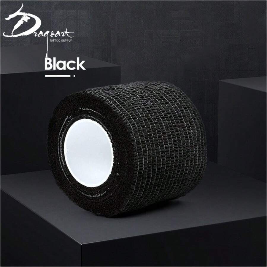Non-Slip Tattoo Bandage 5 UNITS - Black - View 1