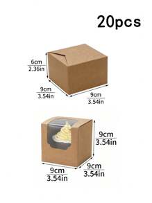 10pcs/20pcs/30pcs Paper Cupcake Boxes, Single Cupcake Containers, Portable Cupcake Stands, Suitable For Bakeries, Weddings, Parties, Gifts