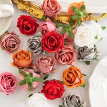 5/10pcs Artificial Grilled Rose Head For Spring Autumn Wedding Vase For Home Dining Room Bedroom Decorations, Festival Birthday Party Accessories, Outdoor Garden Decorations Gifts Graduation