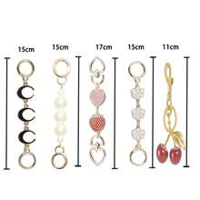 5 Pack Bag Extender, Wallet Strap Extender, Wallet Extender Replacement Accessories, Decorative Lanyard, Cherry Pendant, Glitter Cherry Charm, Clip Keychain (For Handbags, Wallets, Shoulder Bags, Crossbody Bags), Wallet And Women's Keychain Charms, Valentine's Day Women's Bags, Girls Wallets, Bag Making Supplies (Moon, Strawberry, Flower, Pearl, Cherry) For All Major Brand Name Bags - 5 pc-Style B - 查看 2