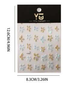 1 件 5D 贝壳 5 瓣花极光美甲贴纸套装 - 极简主义 DIY 美甲装饰，送给女朋友、母亲、生日礼物，2025 年春季